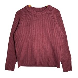 Abercrombie & Fitch Mens Soft A&F Sweater Burgundy Ribbed Knit Crew Neck Small